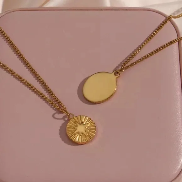 NEW MOON SUN STAR 18K GOLD NECKLACE, NICE NECKLACE, CUTE NECKLACE - Picture 6 of 7